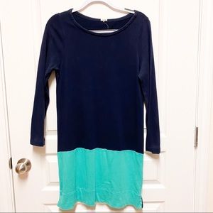 J. Crew Long Sleeve Dress Navy/Teal